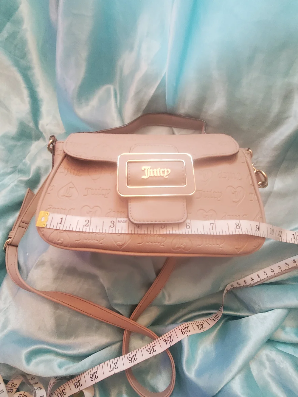 Juicy Couture Women's Embossed Logo Shoulder Bag in Beige